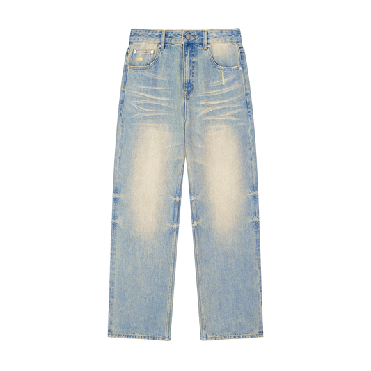 Sun Fade Raw  Denim Jeans